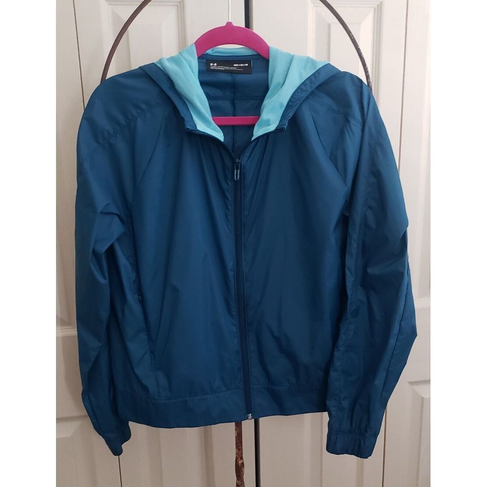 Under Armour Jacket Full Zip Hooded windbreaker‎ Lightweight Teal med women's